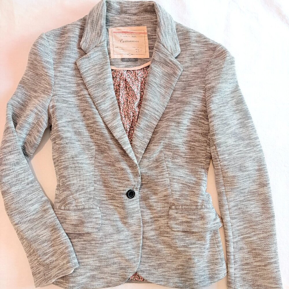 Anthropologie grey blazer Small polyester & cotton - Picture 3 of 10